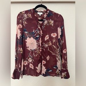 Lucky brand burgundy top, size XS